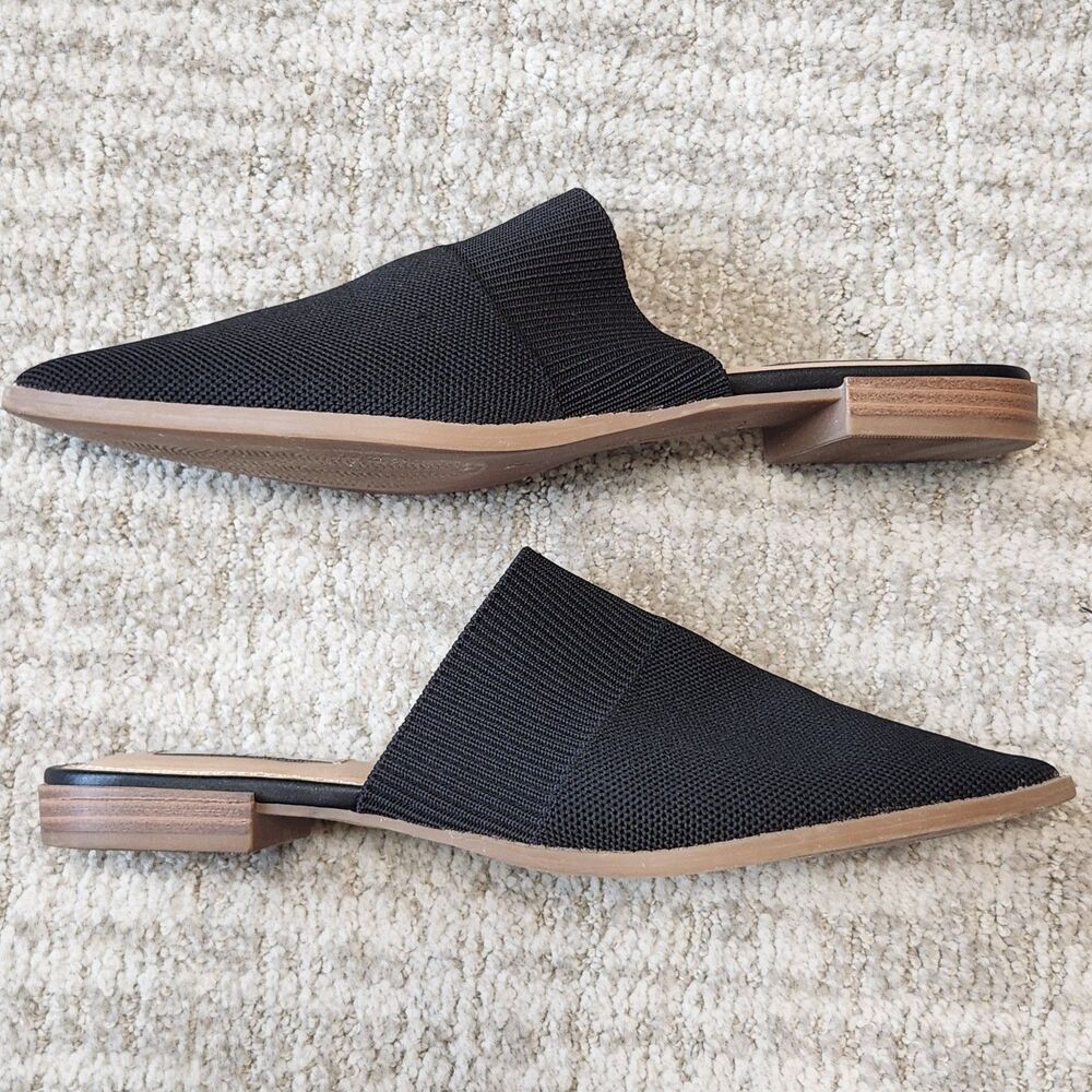 STEVEN women's Valdez knit point toe slip-on mules shoes black size 9 - Picture 5 of 8
